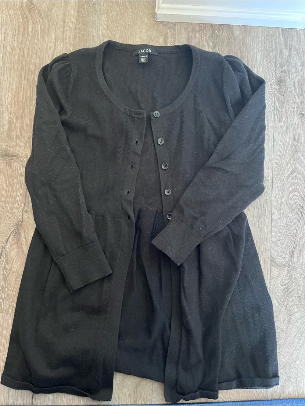 Jacob Black Babydoll Button-Front Scoop Cardigan